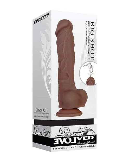 Evolved Novelties Dildos Evolved Big Shot Vibrating Squirting Dong Brown