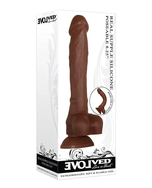 Evolved Novelties Dildos Evolved Real Supple Silicone Poseable Dark 825