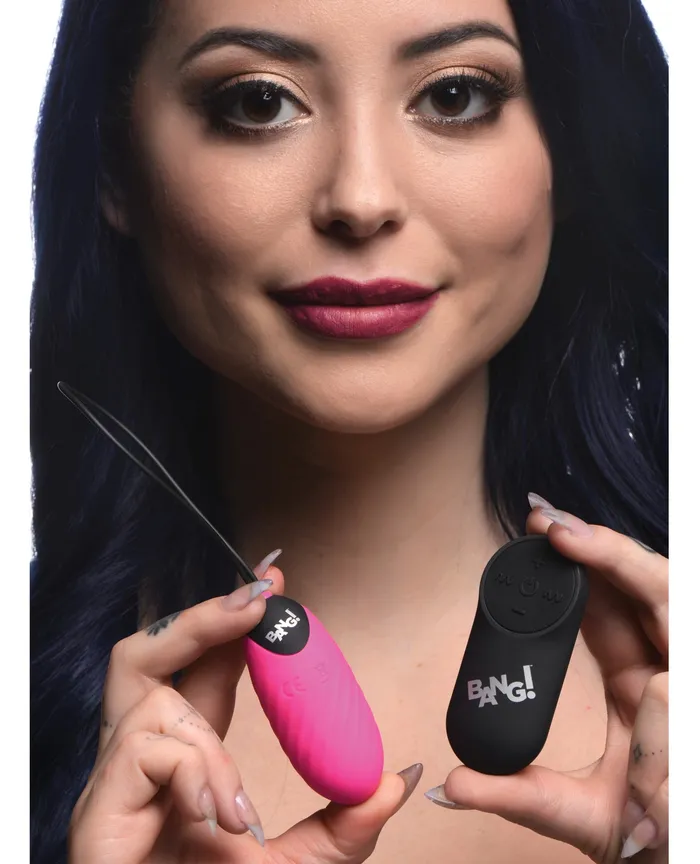Female Sex Toys Bang 28X Swirl Silicone Egg with Remote Control Pink XR Brands Female Sex Toys Bang 28X Swirl Silicone Egg with Remote Control Pink XR Brands