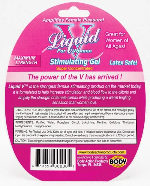 Female Sex Toys Body Action Products Liquid V Female Stimulant 10 mL Bottle In Clamshell Female Sex Toys Body Action Products Liquid V Female Stimulant 10 mL Bottle In Clamshell