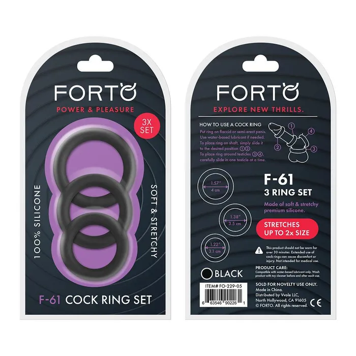 FORTO Anal FORTO F61 CRing 3pc Set Black