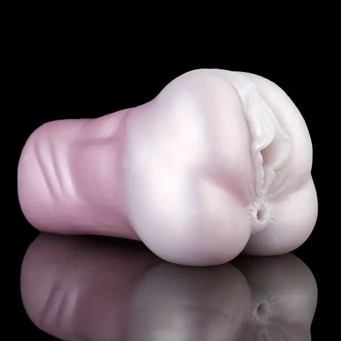 FRRK Male Sex Toys Double Channel Silicone Pocket Pussy Penis Exercise Masturbator