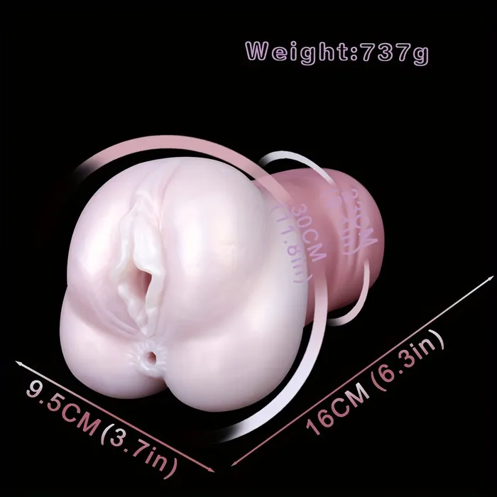 FRRK Male Sex Toys Double Channel Silicone Pocket Pussy Penis Exercise Masturbator