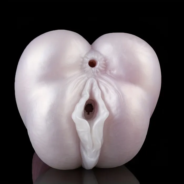 FRRK Male Sex Toys Double Channel Silicone Pocket Pussy Penis Exercise Masturbator