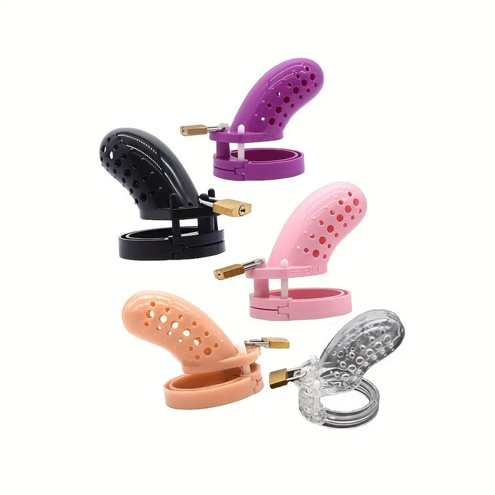 FRRK Male Sex Toys FRRK24 Short Colorful Male Chastity Cage Penis Cage ABS Resin Cock Lock