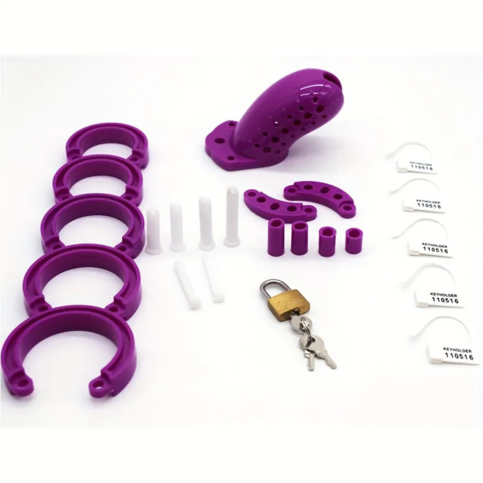 FRRK Male Sex Toys FRRK24 Short Colorful Male Chastity Cage Penis Cage ABS Resin Cock Lock
