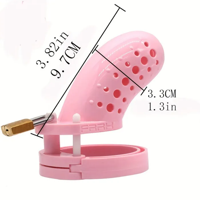 FRRK Male Sex Toys FRRK24 Short Colorful Male Chastity Cage Penis Cage ABS Resin Cock Lock
