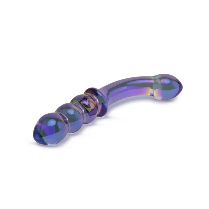 Gls Dildos Iridescent Chrome Double Ended Beaded Dildo