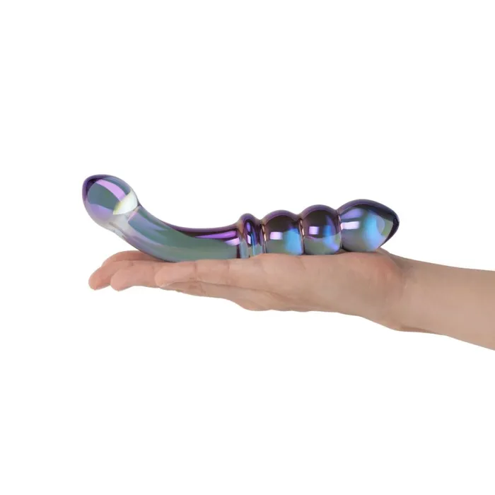 Gls Dildos Iridescent Chrome Double Ended Beaded Dildo