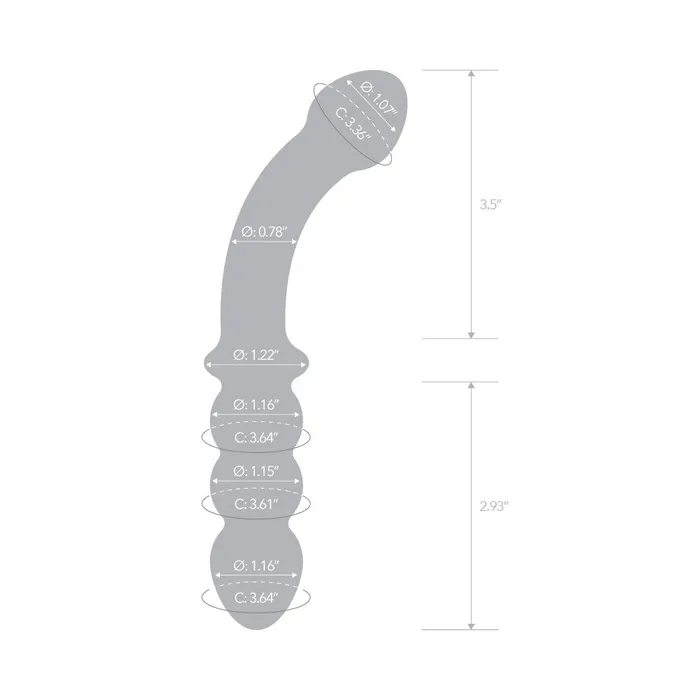 Gls Dildos Iridescent Chrome Double Ended Beaded Dildo