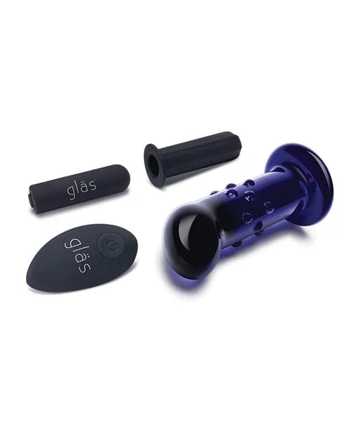 Glas Anal Glas 4 Inch Rechargeable Vibrating Dotted G Spotp Spot Plug Blue