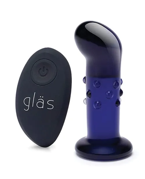 Glas Anal Glas 4 Inch Rechargeable Vibrating Dotted G Spotp Spot Plug Blue