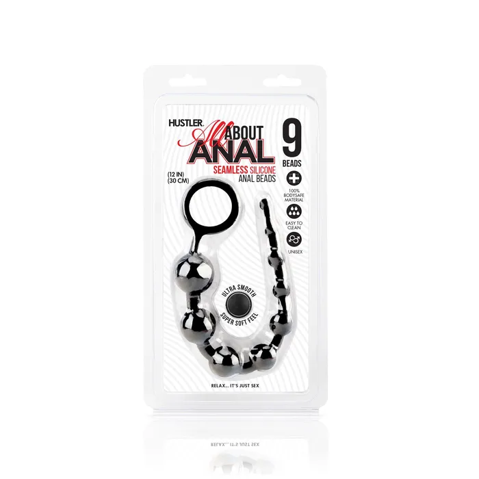Hustler Male Sex Toys BodySafe Silicone Anal Beads 9 Beads