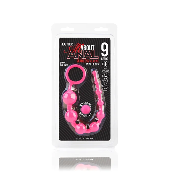 Hustler Male Sex Toys BodySafe Silicone Anal Beads 9 Beads