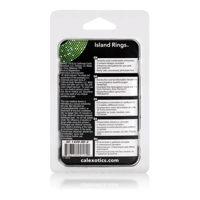 Island Rings Clear CalExotics Dildos Island Rings Clear CalExotics Dildos