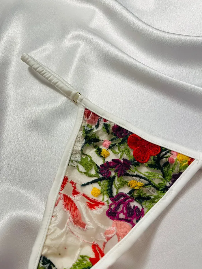Kilo Brava Vibrators Kilo Brava Embroidery GString in Multi Floral
