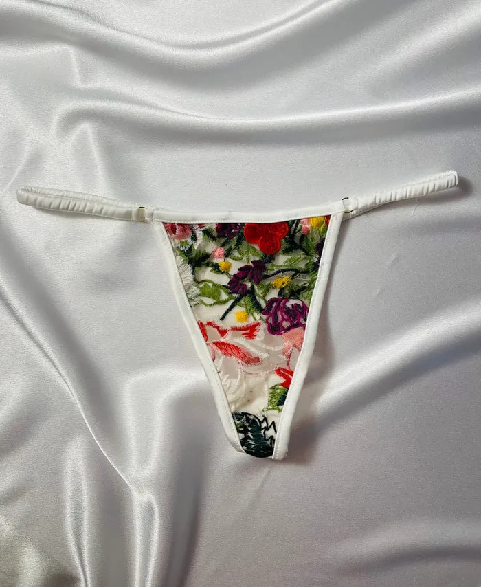Kilo Brava Vibrators Kilo Brava Embroidery GString in Multi Floral Kilo Brava Vibrators Kilo Brava Embroidery GString in Multi Floral