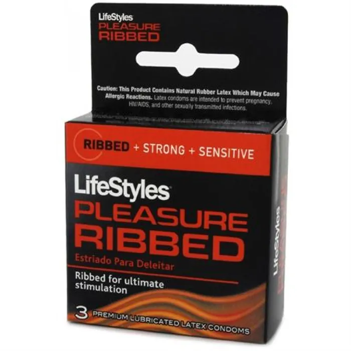 Lifestyles Pleasure Ribbed Condoms 3 Pack Lifestyle Condoms Female Sex Toys