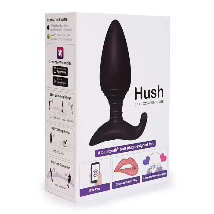 Lovense Hush Bluetooth APP control wearable vibrating butt plug Lovense Anal