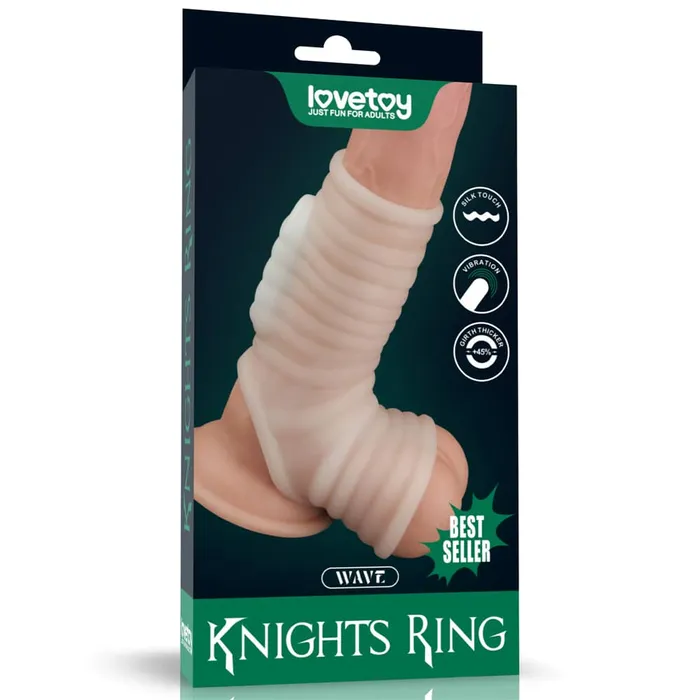 lovetoy Male Sex Toys Vibrating Wave Knights Ring with Scrotum Sleeve
