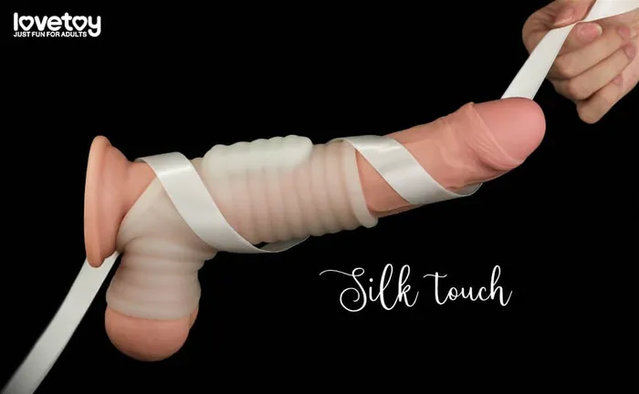lovetoy Male Sex Toys Vibrating Wave Knights Ring with Scrotum Sleeve lovetoy Male Sex Toys Vibrating Wave Knights Ring with Scrotum Sleeve