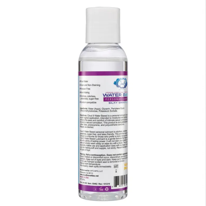Lubricants Cloud 9 Novelties Cloud 9 Water Based Personal Lubricant 4 Oz