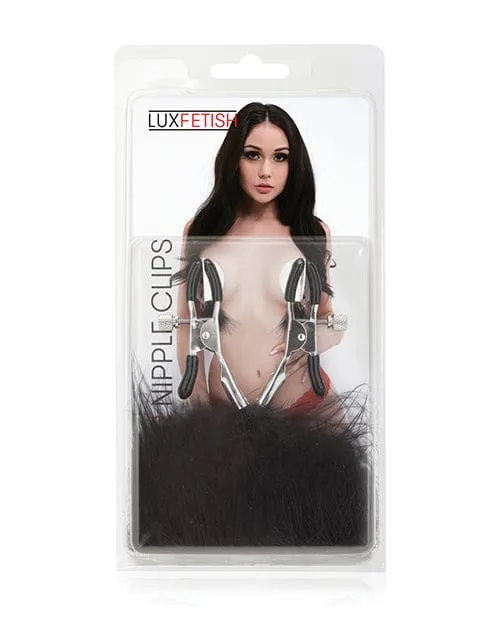 Lux Fetish Feather Nipple Clips Black Lux Fetish Anal