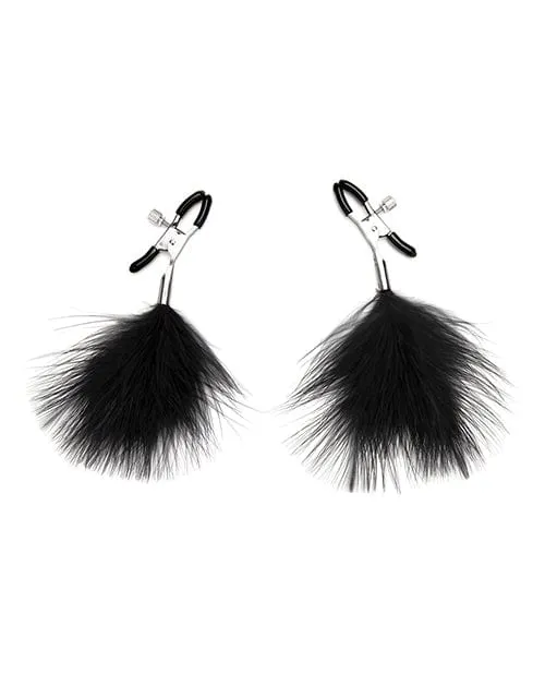 Lux Fetish Feather Nipple Clips Black Lux Fetish Anal Lux Fetish Feather Nipple Clips Black Lux Fetish Anal