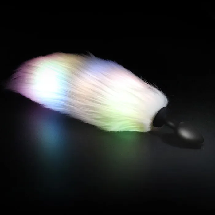Male Sex Toys Jiaguan Honeysx Multifunctional luminous fox tail anal plug