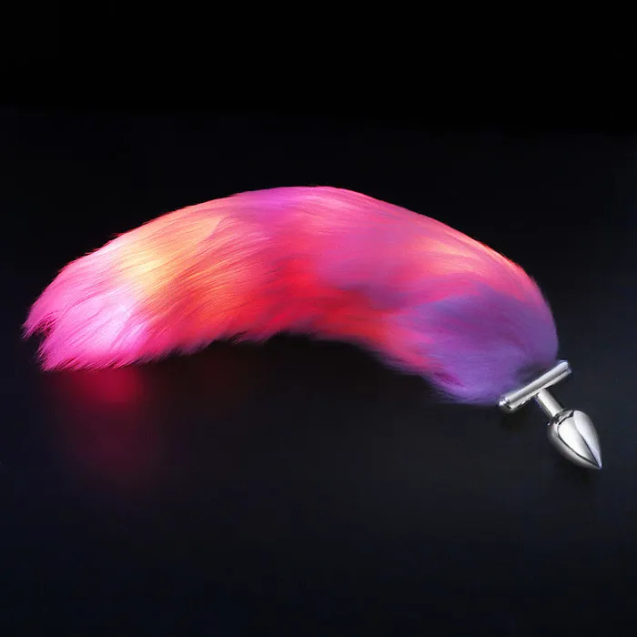 Male Sex Toys Jiaguan Honeysx Multifunctional luminous fox tail anal plug
