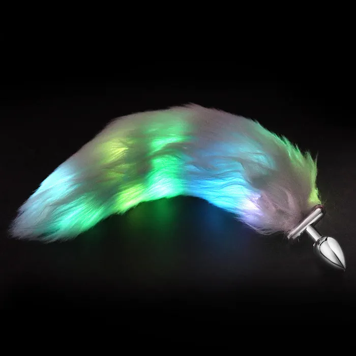 Male Sex Toys Jiaguan Honeysx Multifunctional luminous fox tail anal plug