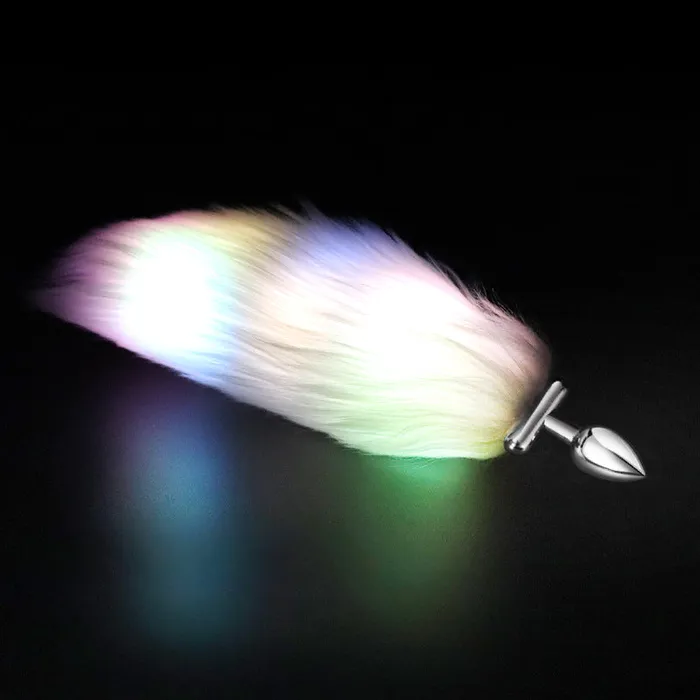 Male Sex Toys Jiaguan Honeysx Multifunctional luminous fox tail anal plug