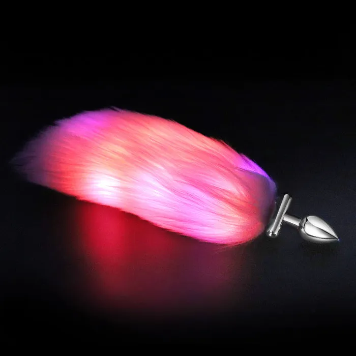 Male Sex Toys Jiaguan Honeysx Multifunctional luminous fox tail anal plug
