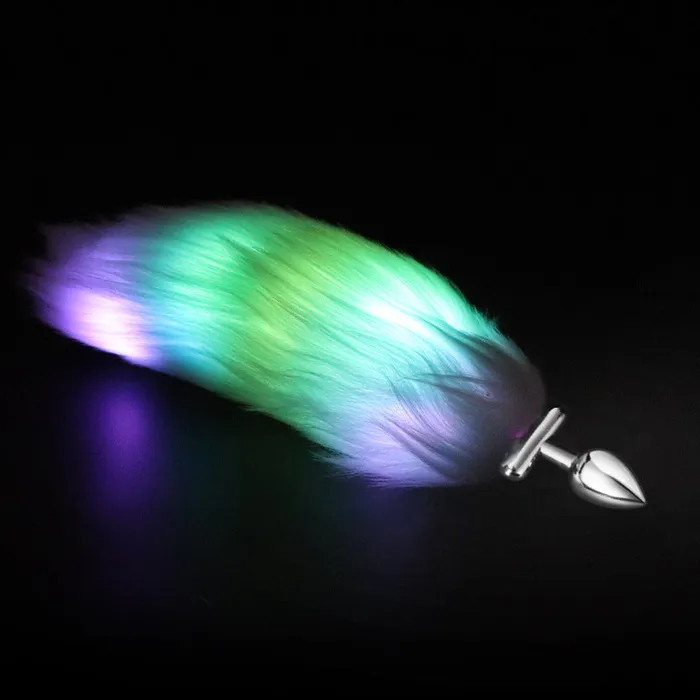 Male Sex Toys Jiaguan Honeysx Multifunctional luminous fox tail anal plug