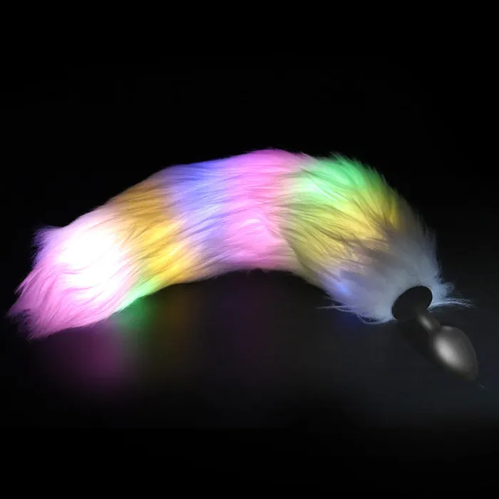 Male Sex Toys Jiaguan Honeysx Multifunctional luminous fox tail anal plug