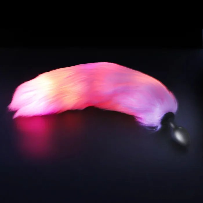 Male Sex Toys Jiaguan Honeysx Multifunctional luminous fox tail anal plug