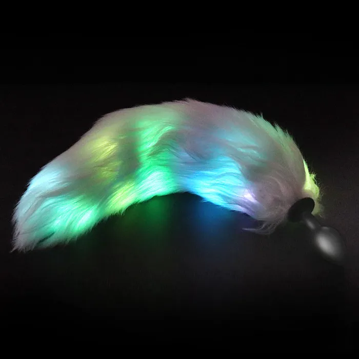 Male Sex Toys Jiaguan Honeysx Multifunctional luminous fox tail anal plug