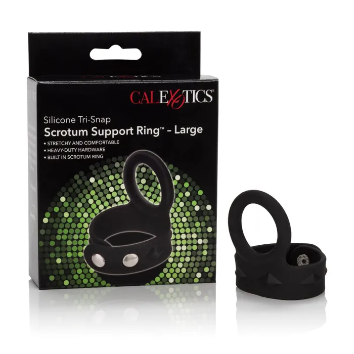 Male Sex Toys Silicone TriSnap Scrotum Support Ring Large CalExotics Male Sex Toys Silicone TriSnap Scrotum Support Ring Large CalExotics