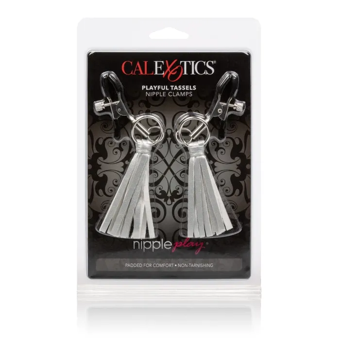 Nipple Play Playful Tassels Nipple Clamps Silver CalExotics Couples Nipple Play Playful Tassels Nipple Clamps Silver CalExotics Couples