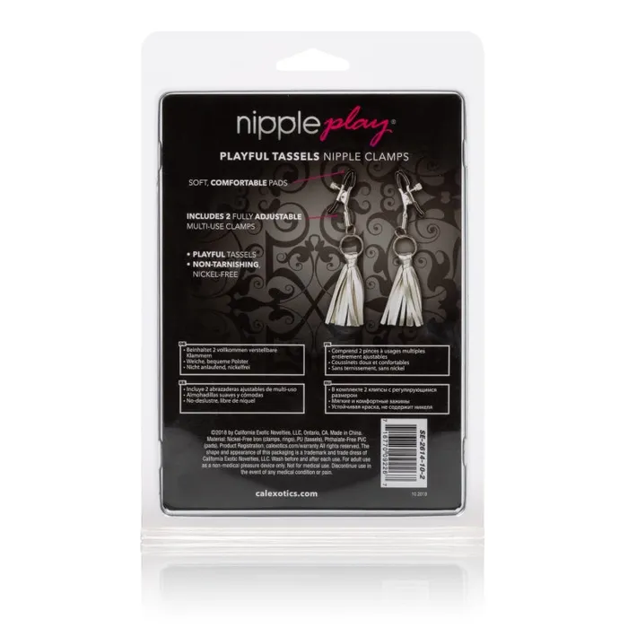 Nipple Play Playful Tassels Nipple Clamps Silver CalExotics Couples Nipple Play Playful Tassels Nipple Clamps Silver CalExotics Couples