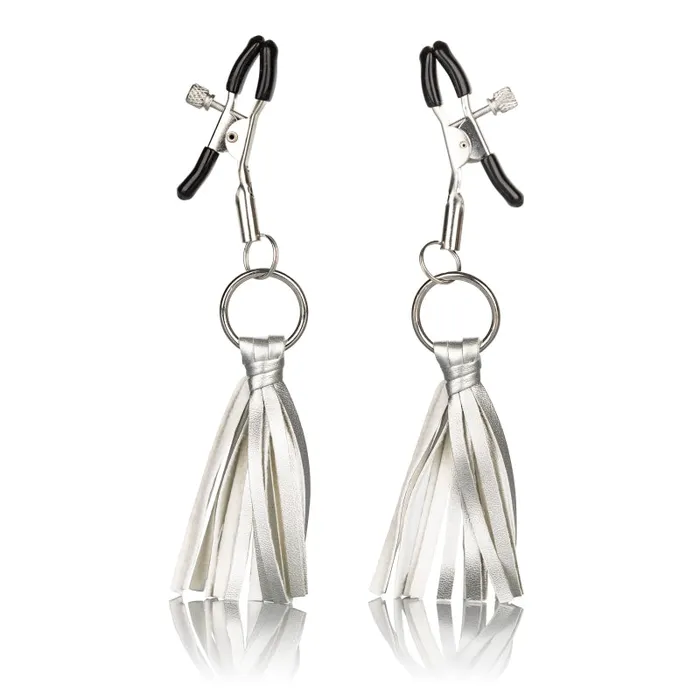 Nipple Play Playful Tassels Nipple Clamps Silver CalExotics Couples Nipple Play Playful Tassels Nipple Clamps Silver CalExotics Couples