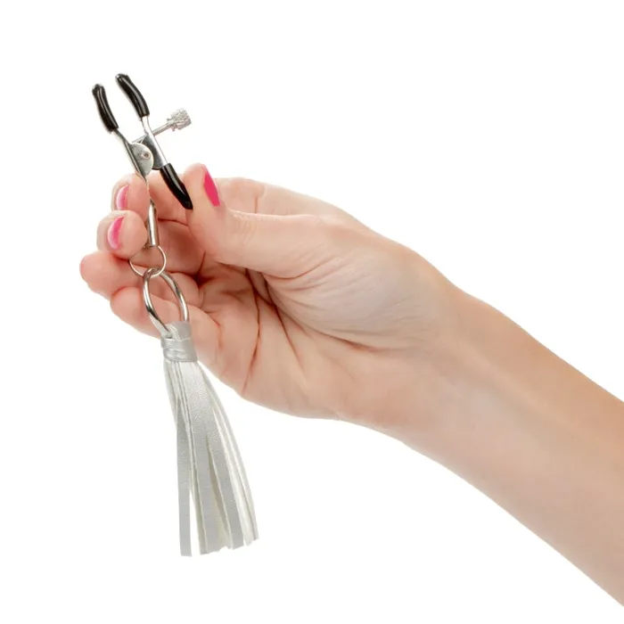 Nipple Play Playful Tassels Nipple Clamps Silver CalExotics Couples Nipple Play Playful Tassels Nipple Clamps Silver CalExotics Couples