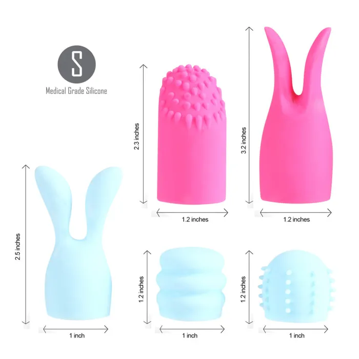 Quinn 5 Piece Silicone Attachments Pinkblue Maia Toys Vibrators