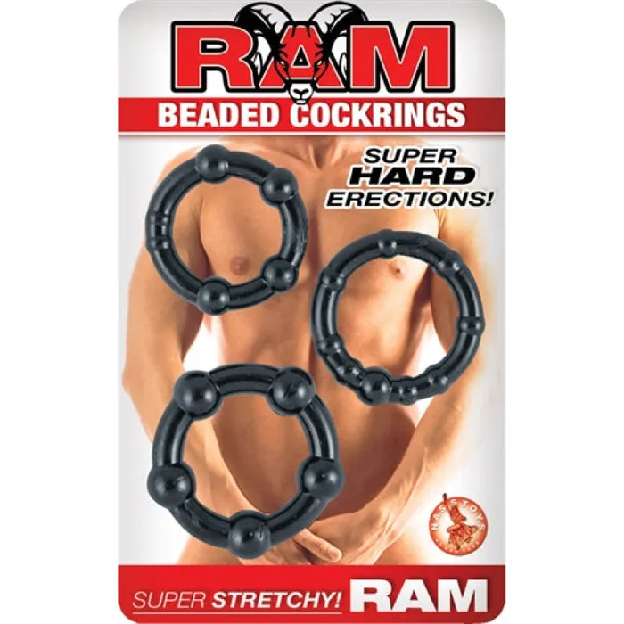 Ram Beaded Cockrings Black Nasstoys Anal Ram Beaded Cockrings Black Nasstoys Anal