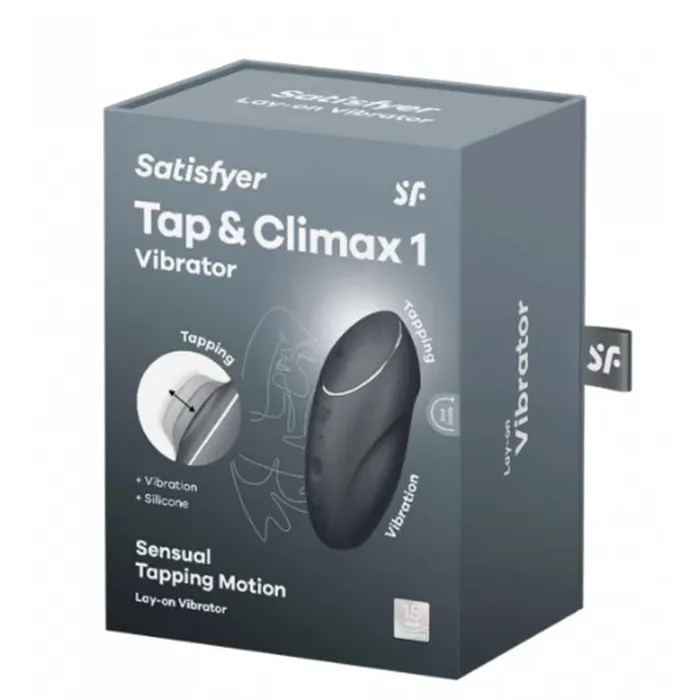 Satisfyer Vibrators Satisfyer Tap and Climax 1 Vibrator Grey Satisfyer Vibrators Satisfyer Tap and Climax 1 Vibrator Grey