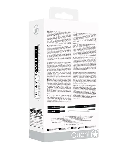 Shots Ouch Black White Velcro Collar with leash Hand Cuffs Black Shots America Anal Shots Ouch Black White Velcro Collar with leash Hand Cuffs Black Shots America Anal