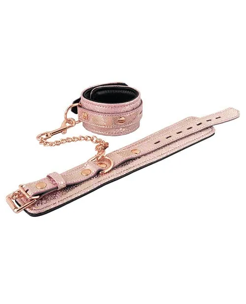 Spartacus Ankle Restraints with Leather Lining Pink Snakeskin Micro Fiber Spartacus Restraints