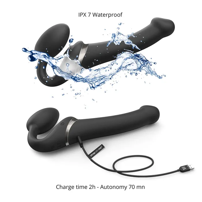 StrapOnMe StrapOnMe MultiOrgasm Large Bendable StrapOn Black Female Sex Toys