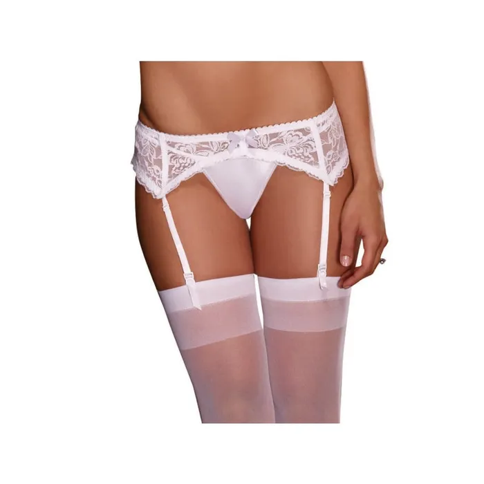 Teddies And Bodies Dreamgirl Lace Garterbelt One Size White