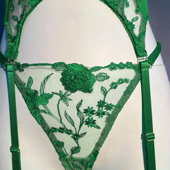 Teddies And Bodies honeysx Lace Flower Embroidery Bra Lingerie Transparent Thong Garter Lingerie
